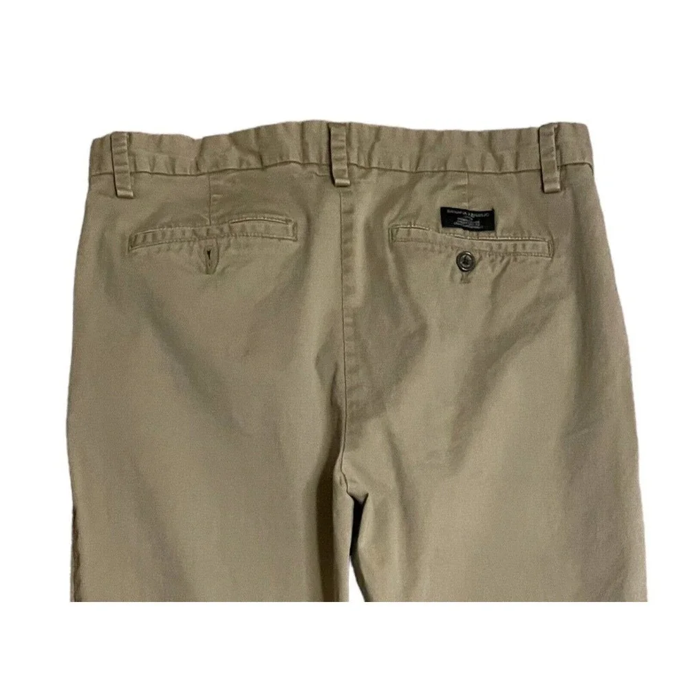 Banana Republic Fulton Skinny Chino Pants Mens Size 33x31.5 Khaki Flat Front